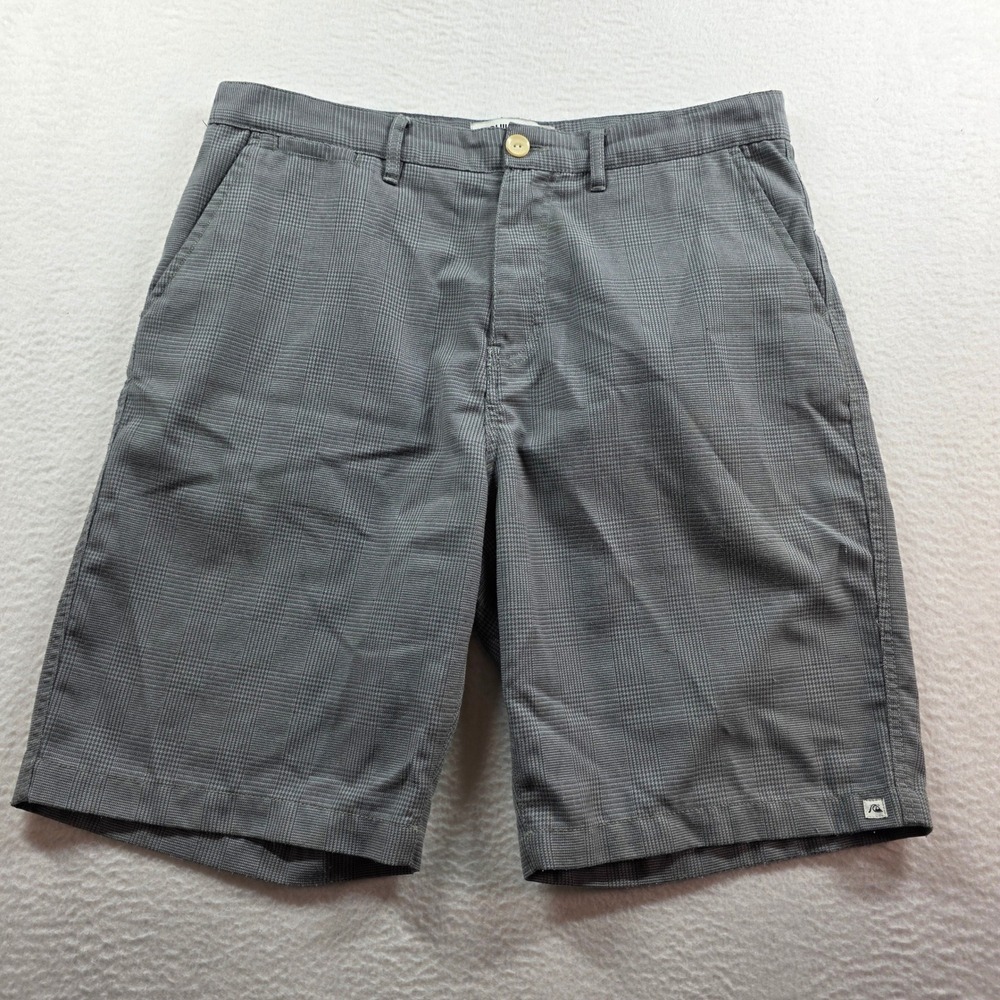 Quiksilver Mens Grey Glen Plaid Regular Fit Walk Shorts Size‎ 34 EQYWS03082